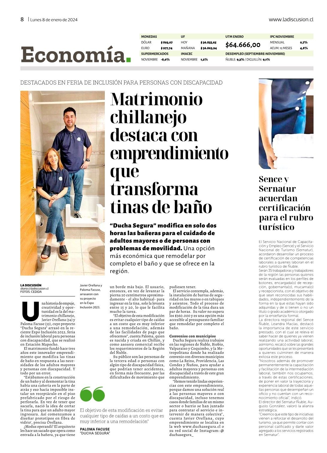 Diario La Discusión: Ducha Segura® mejora la accesibilidad en el baño